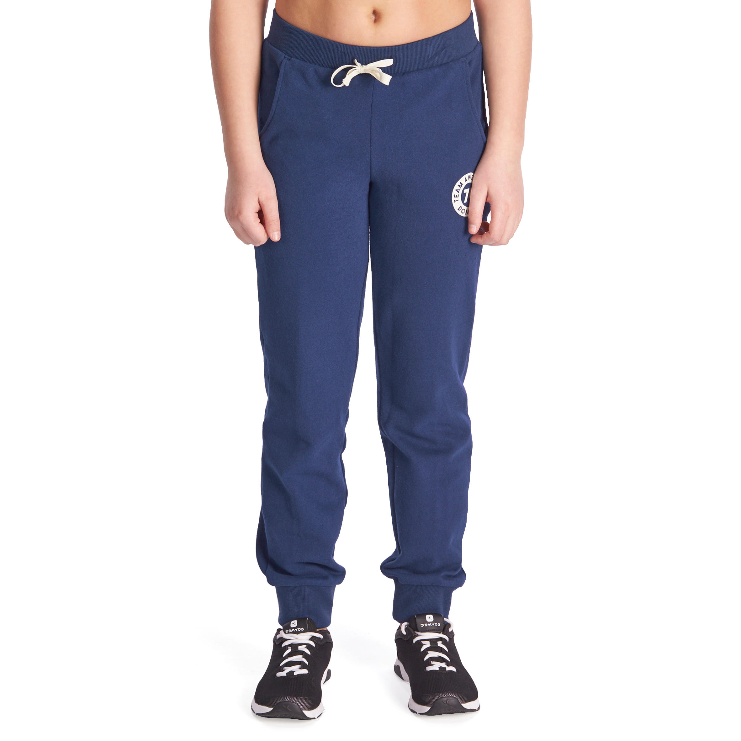 

500 Boys' Warm Regular-Fit Gym Bottoms With Pockets - Navy Blue