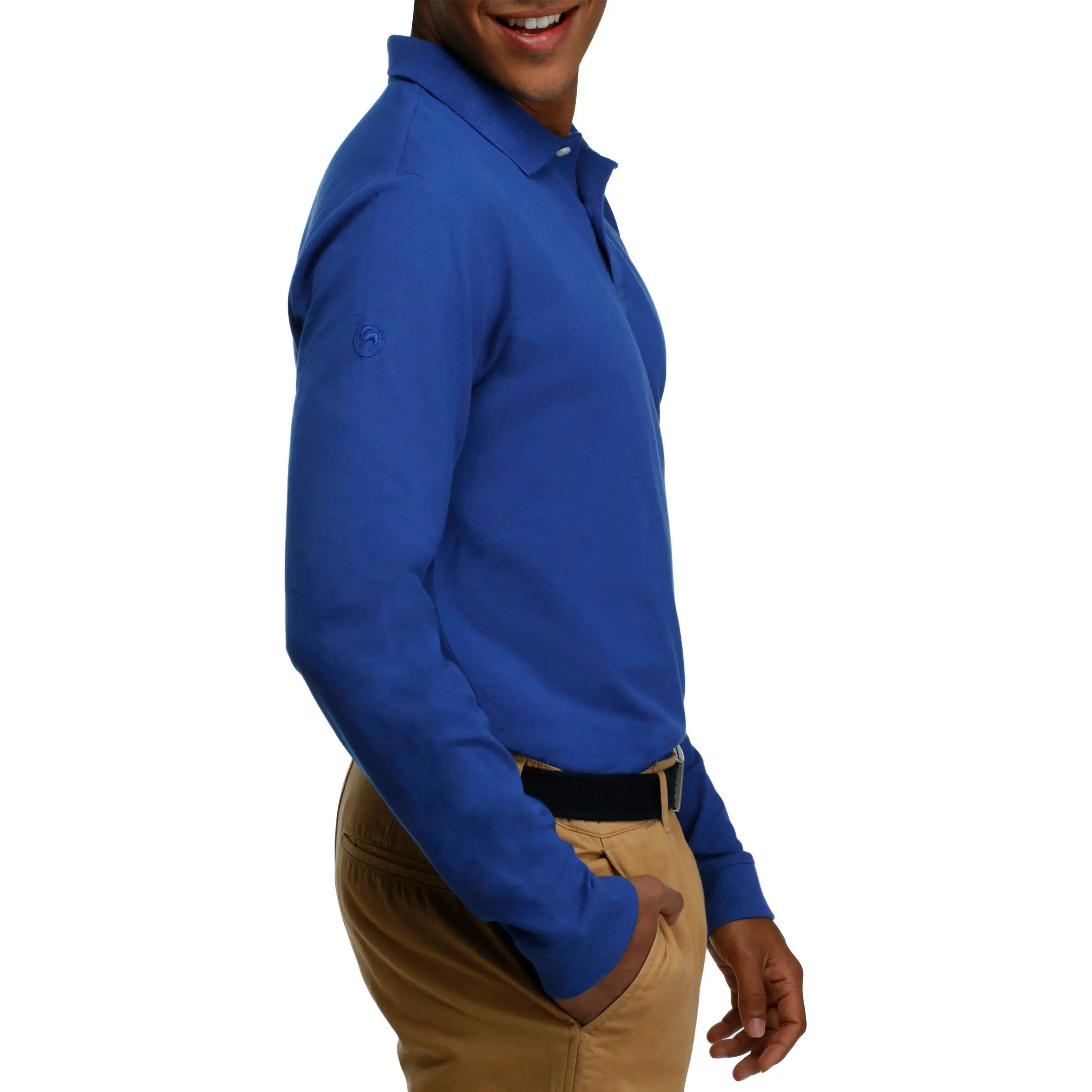 INTAC'TEE MEN'S GOLF POLO SHIRT LONG SLEEVE BLUE 3/11