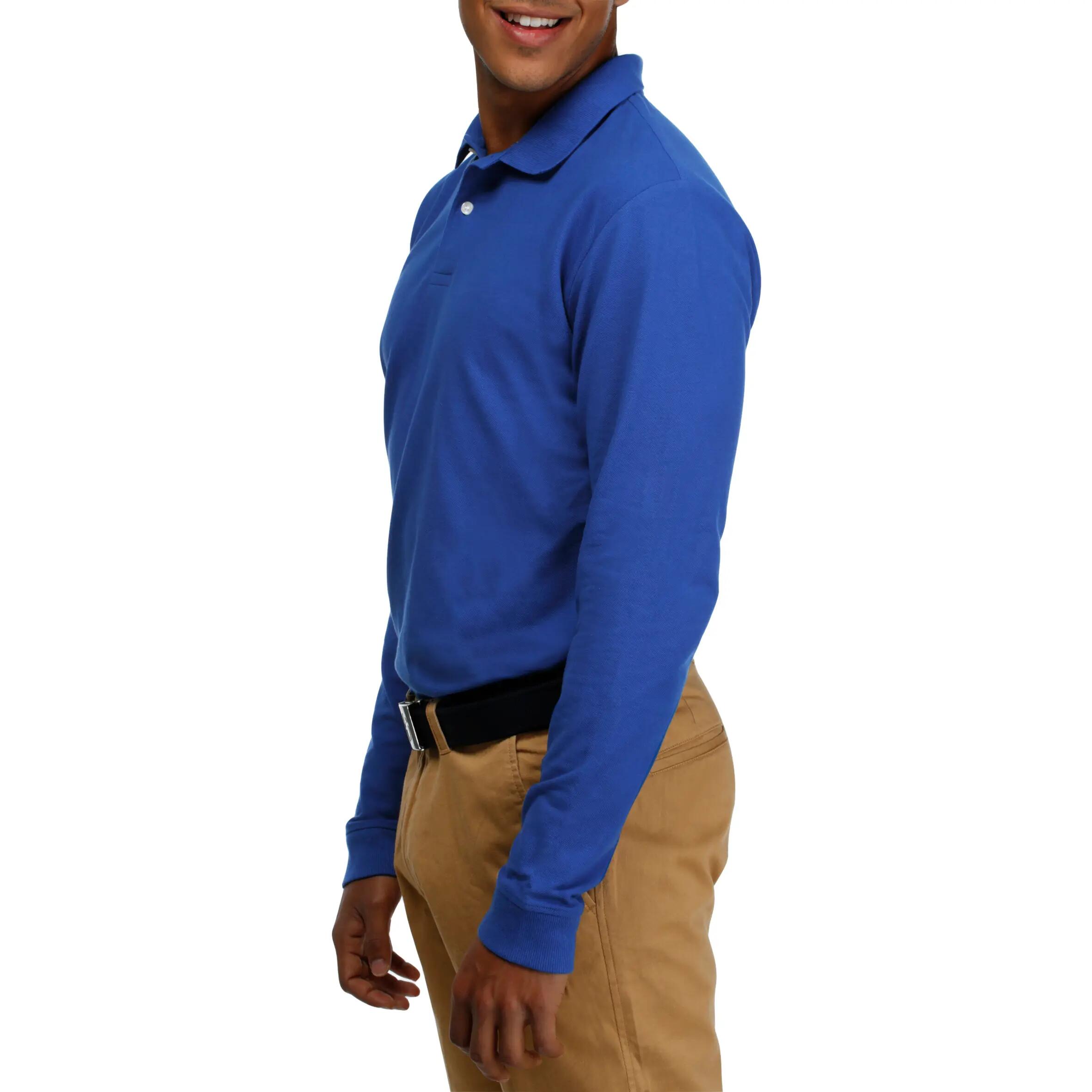 INTAC'TEE MEN'S GOLF POLO SHIRT LONG SLEEVE BLUE 5/11