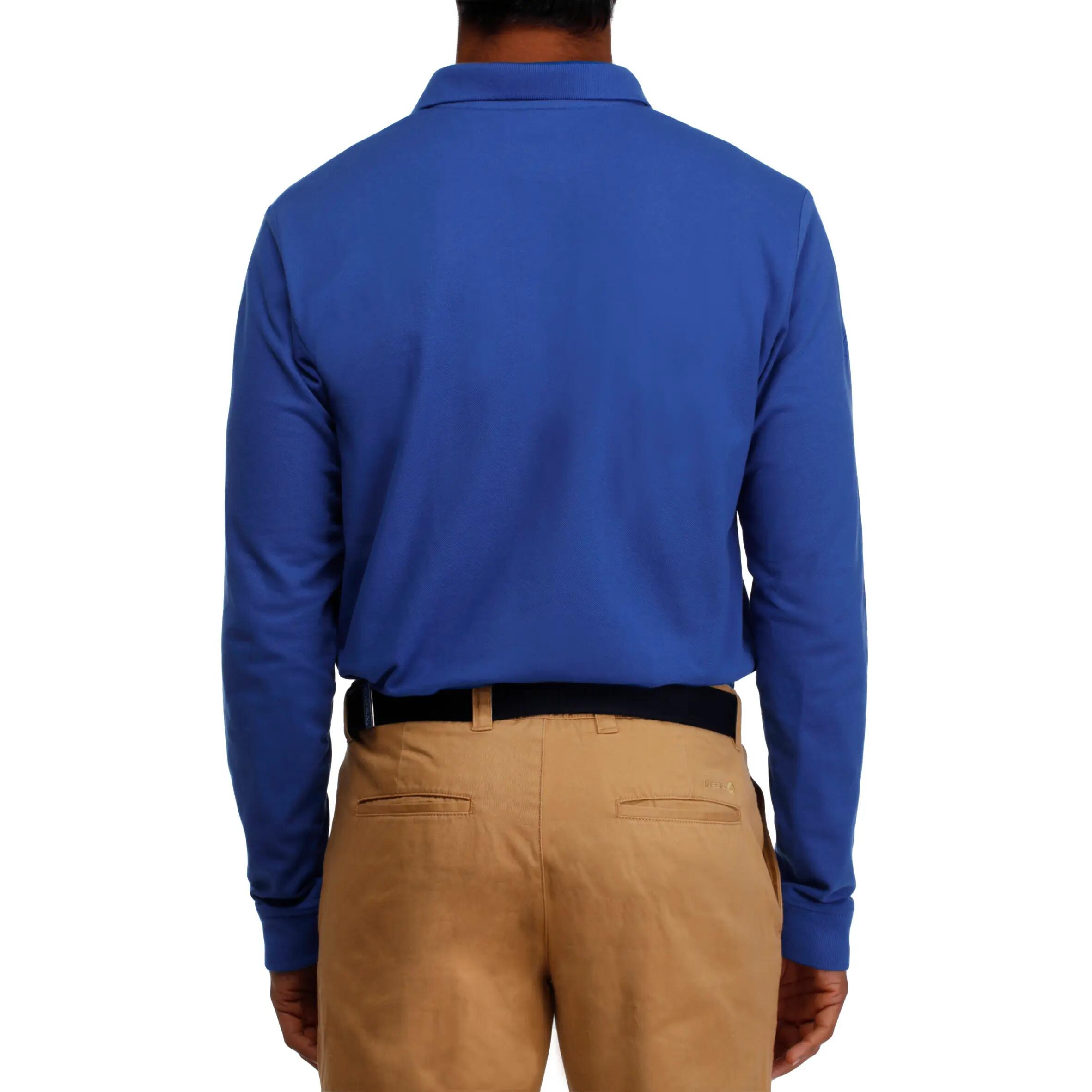 INTAC'TEE MEN'S GOLF POLO SHIRT LONG SLEEVE BLUE 4/11