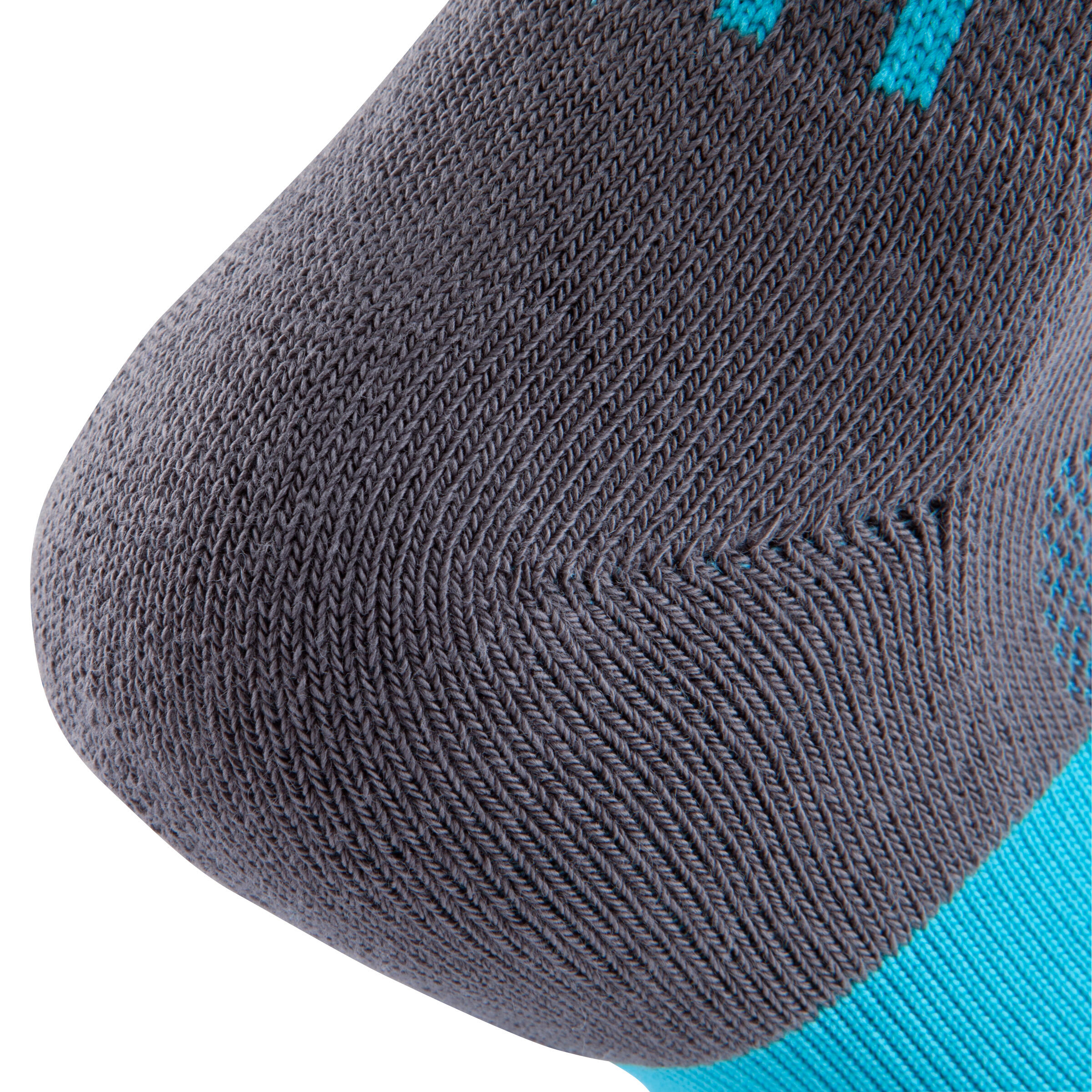 Mid 500 Kids Team Sports Socks Grey Green TARMAK Decathlon