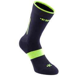 Chaussettes de Basketball adulte Mid 500 navy jaune