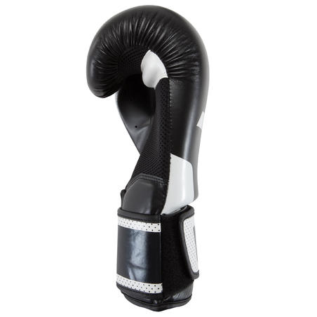 gants de boxe 300 noirs , gants d'entraînement débutant homme ou femme