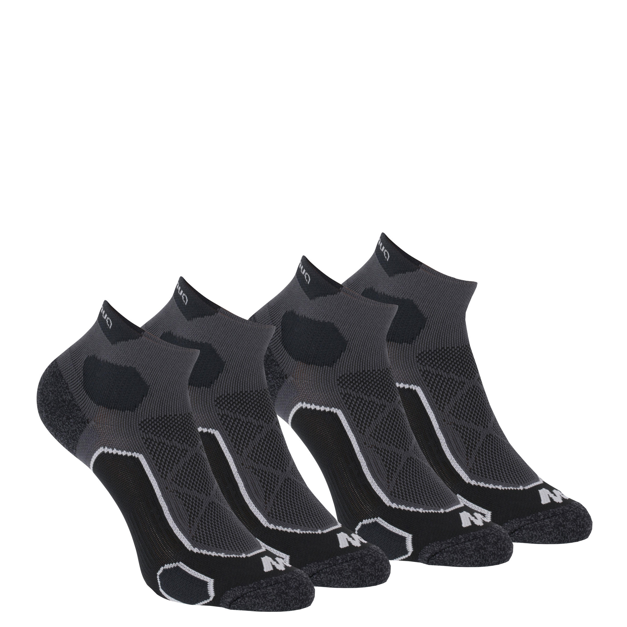 Mid-Length Walking Socks 2 Pairs - Black 1/7