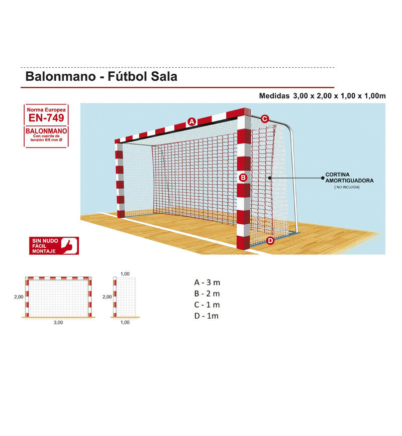 1 Red para portería de Fútbol sala / Balonmano