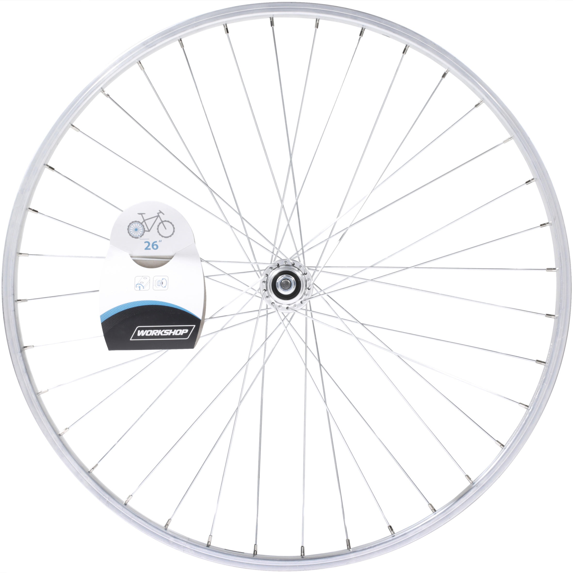 MTB achterwiel 26 inch enkelwandig remblokjes voor freewheel zilverkleurig  | ROCKRIDER | Decathlon.nl