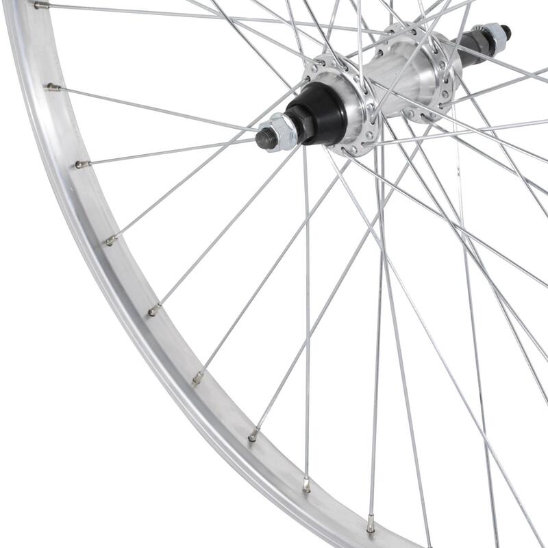 ACHTERWIEL VOOR MTB 26" ENKELWANDIG V-BRAKE MET FREEWHEEL EN SCHROEFMOER