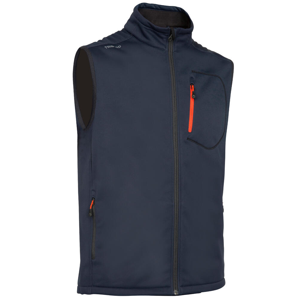 Men’s softshell sleeveless windproof boating jacket - Black