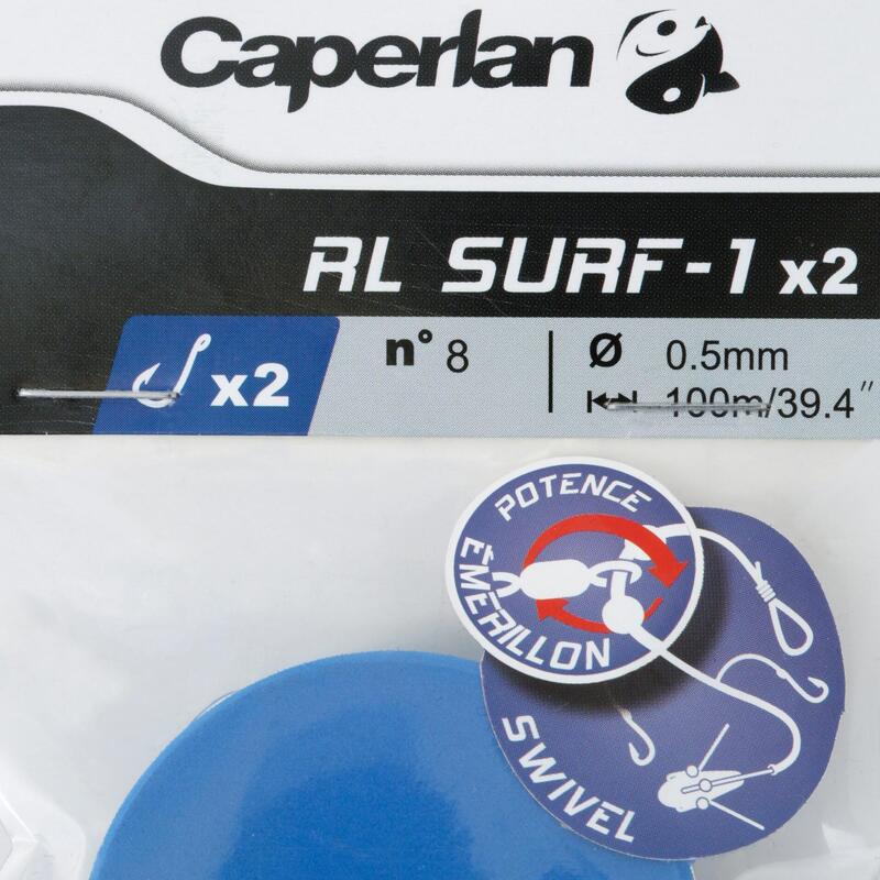 Bas de ligne de pêche en surfcasting RL SURF-1 2xH8 x2