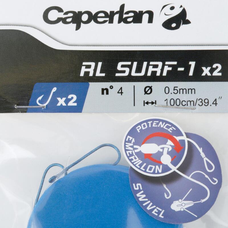 Bas de ligne de pêche en surfcasting RL SURF-1 2xH4 x2