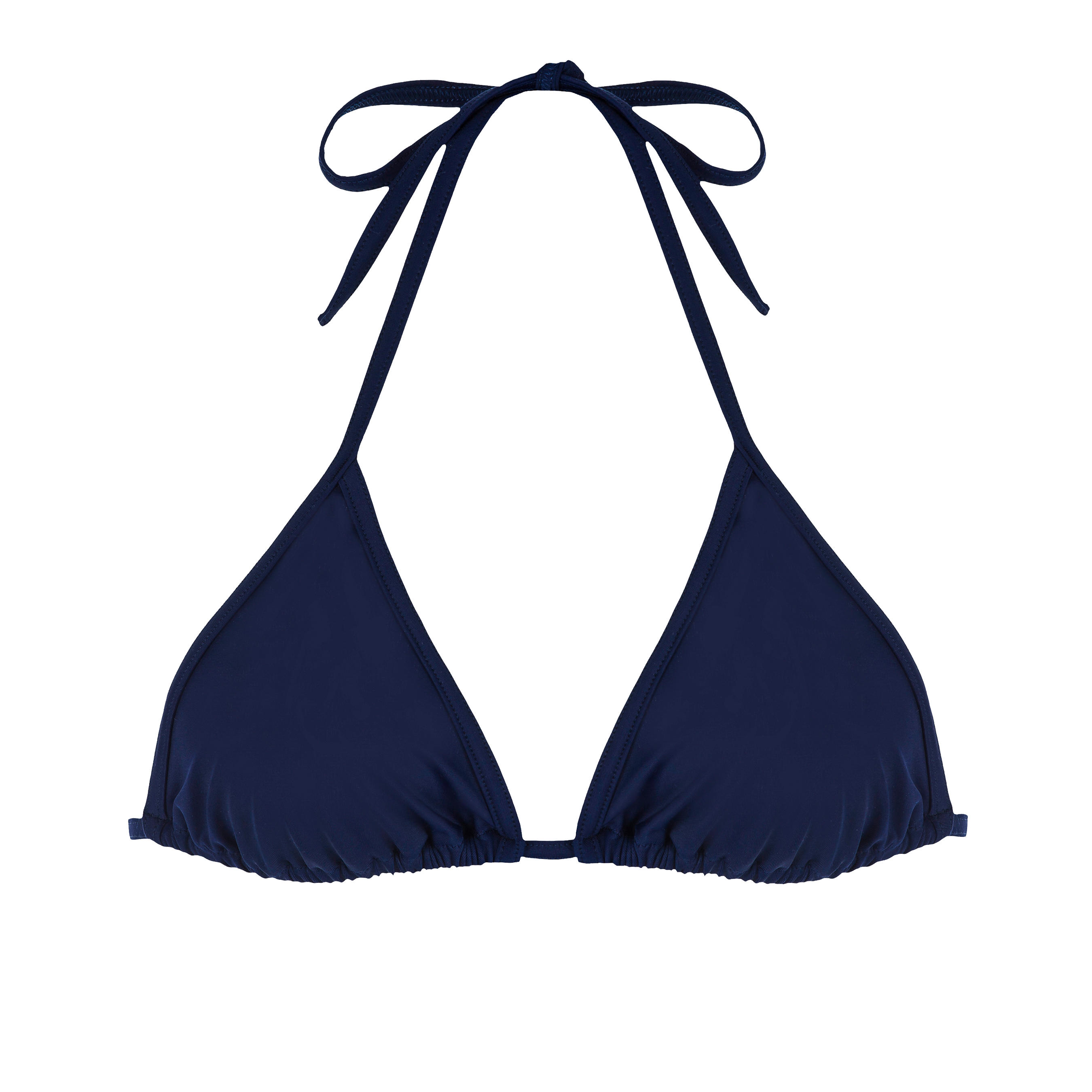 Mae Basic Women's Sliding Triangle Bikini Swimsuit Top - Dark Blue 2/10