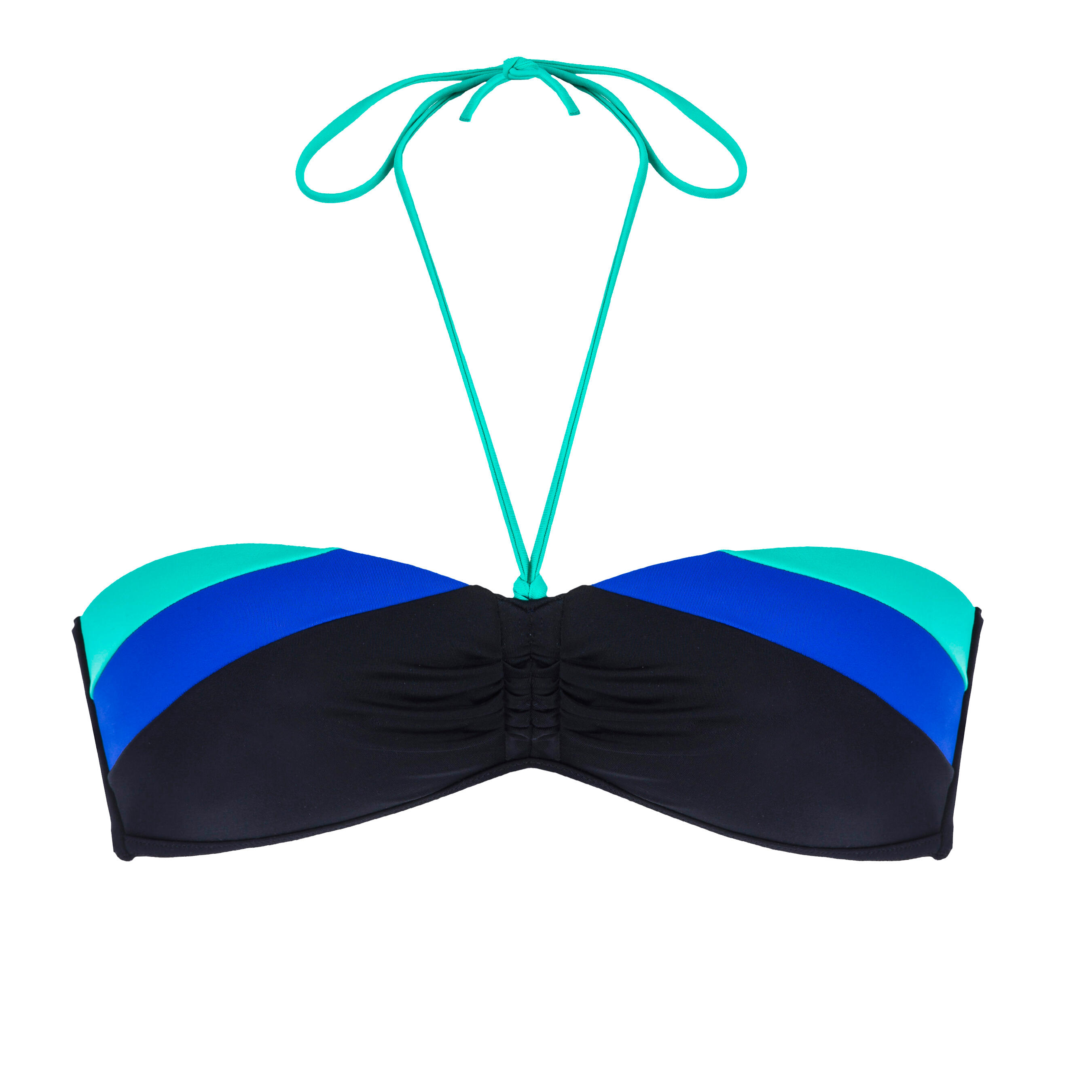 Laeti Colour Block Women's Bandeau Swimsuit With Fixed Padded Cups 4/13