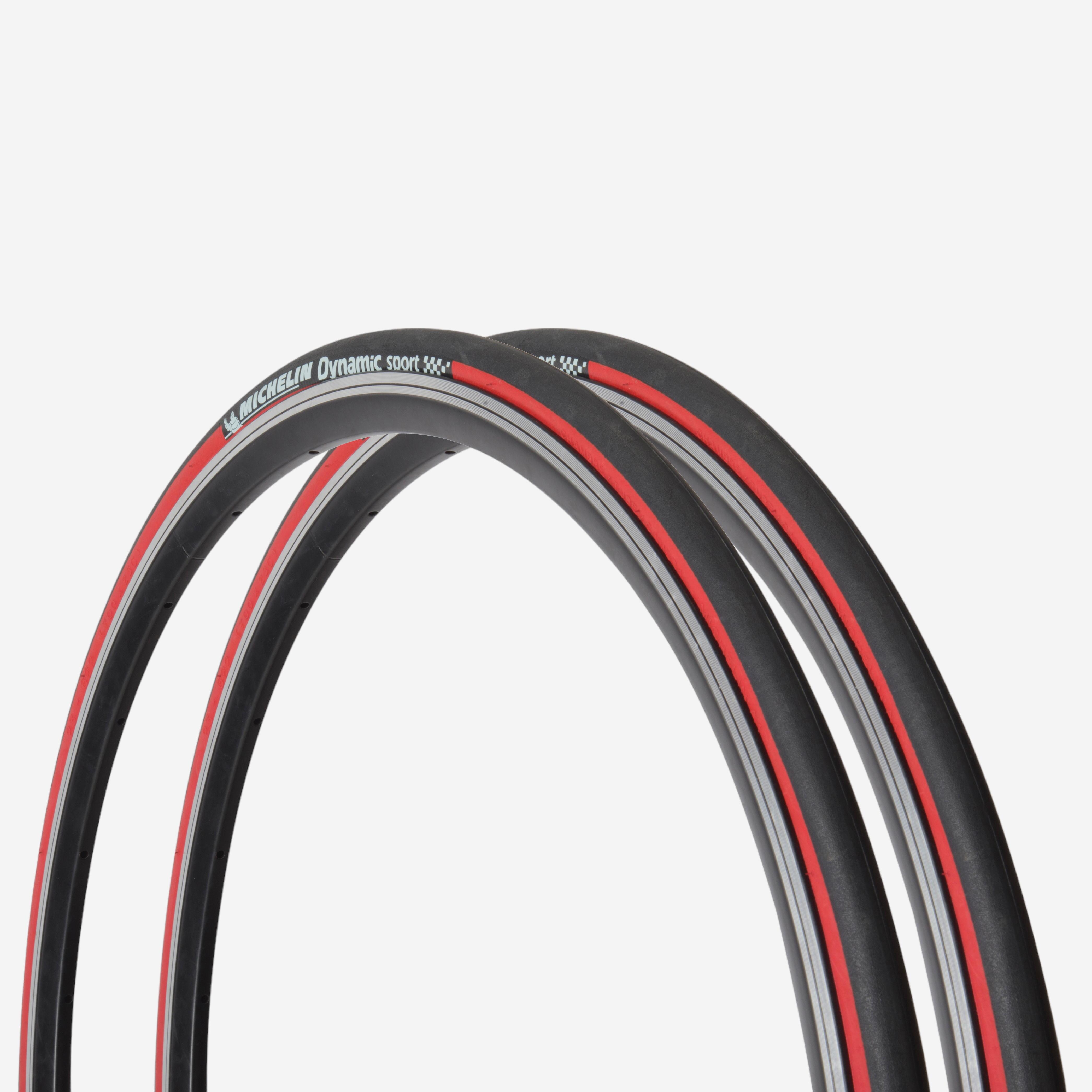 aftrekken haat Keuze Buitenband racefiets, Set van 2 Dynamic Sport banden rood 700x23 ETRTO  23-622 | MICHELIN | Decathlon.nl