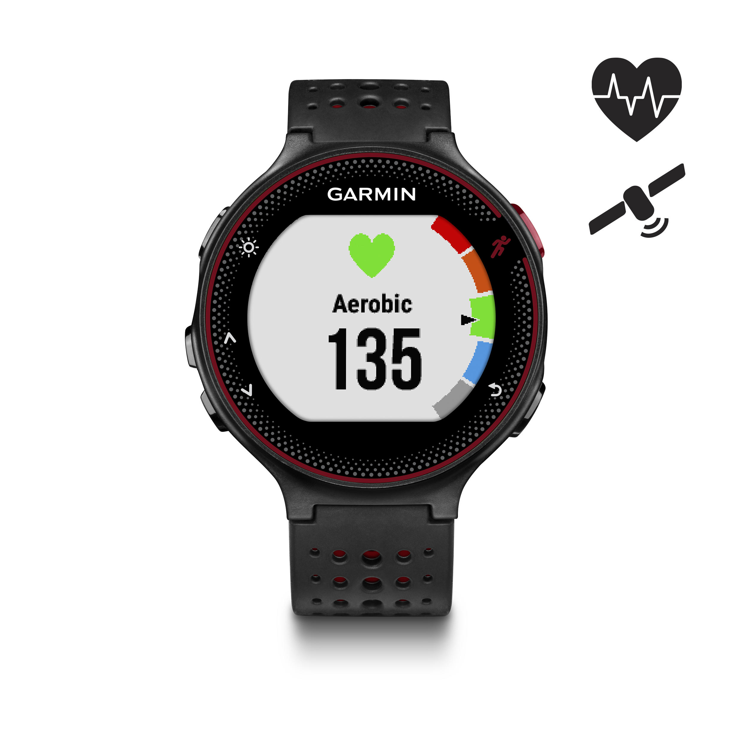 Garmin Gps-horloge met hartslagmeting Forerunner 235 HRM zwart rood | Decathlon