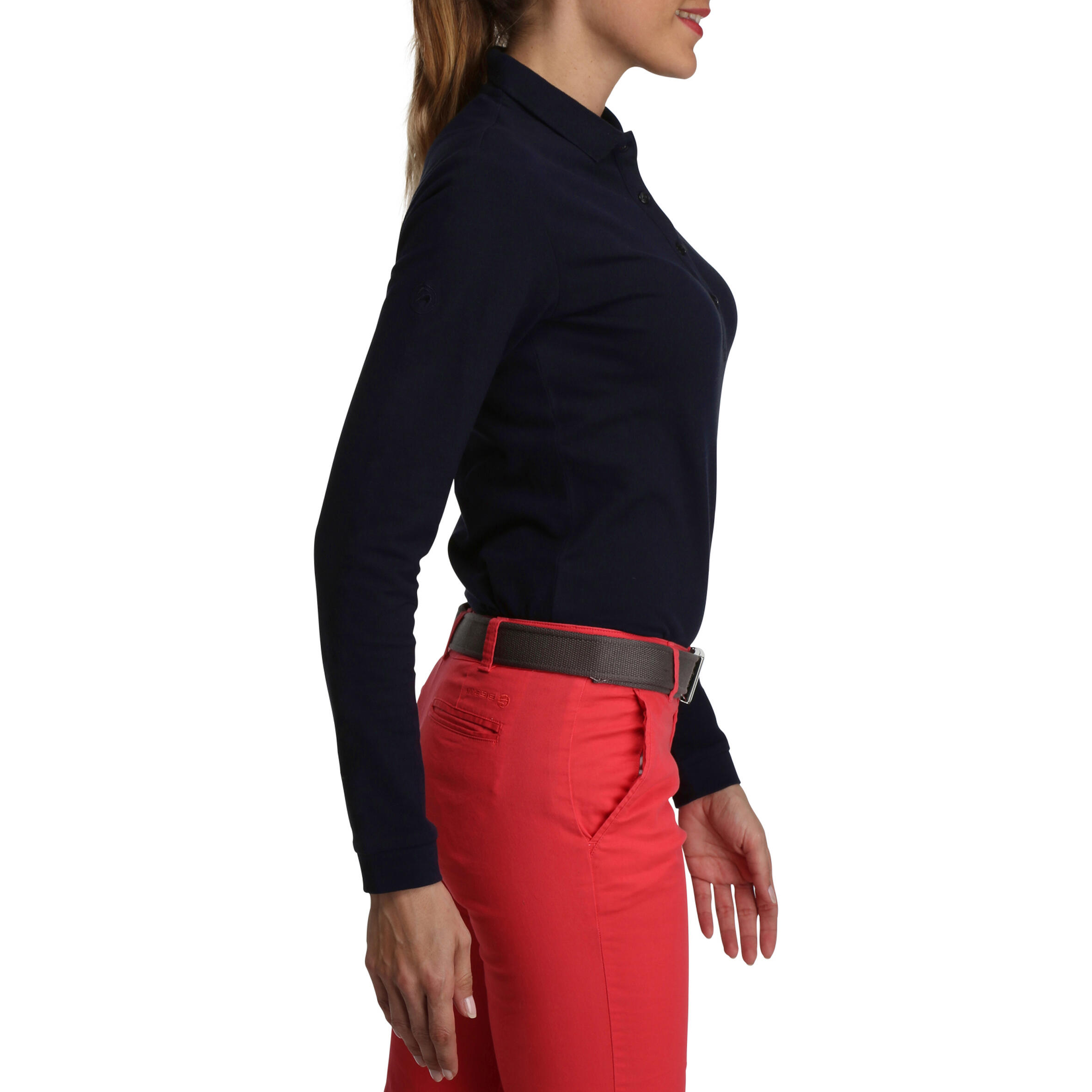 INTAC’TEE WOMEN'S GOLF POLO LONG SLEEVE NAVY BLUE 2/12