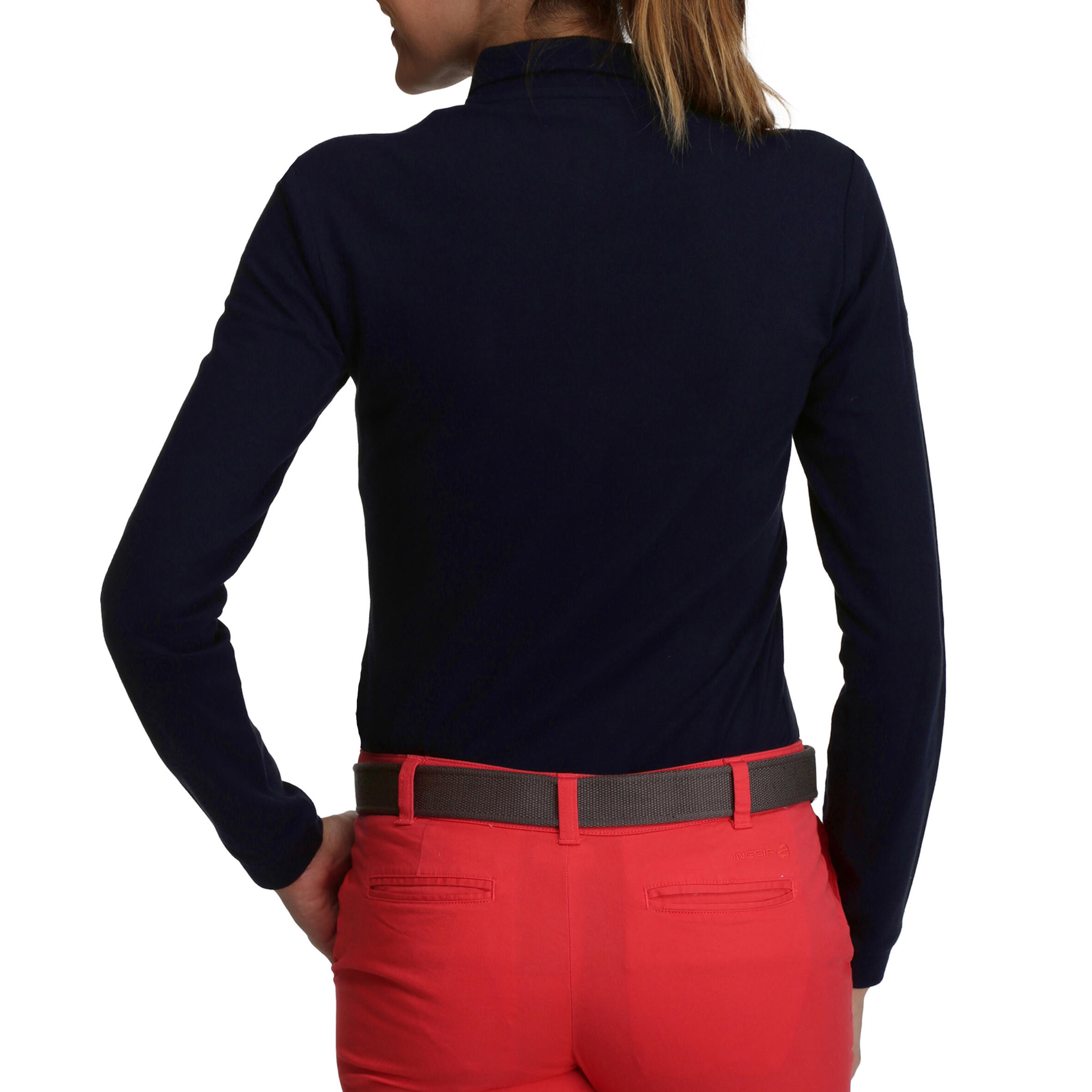 INTAC’TEE WOMEN'S GOLF POLO LONG SLEEVE NAVY BLUE 3/12