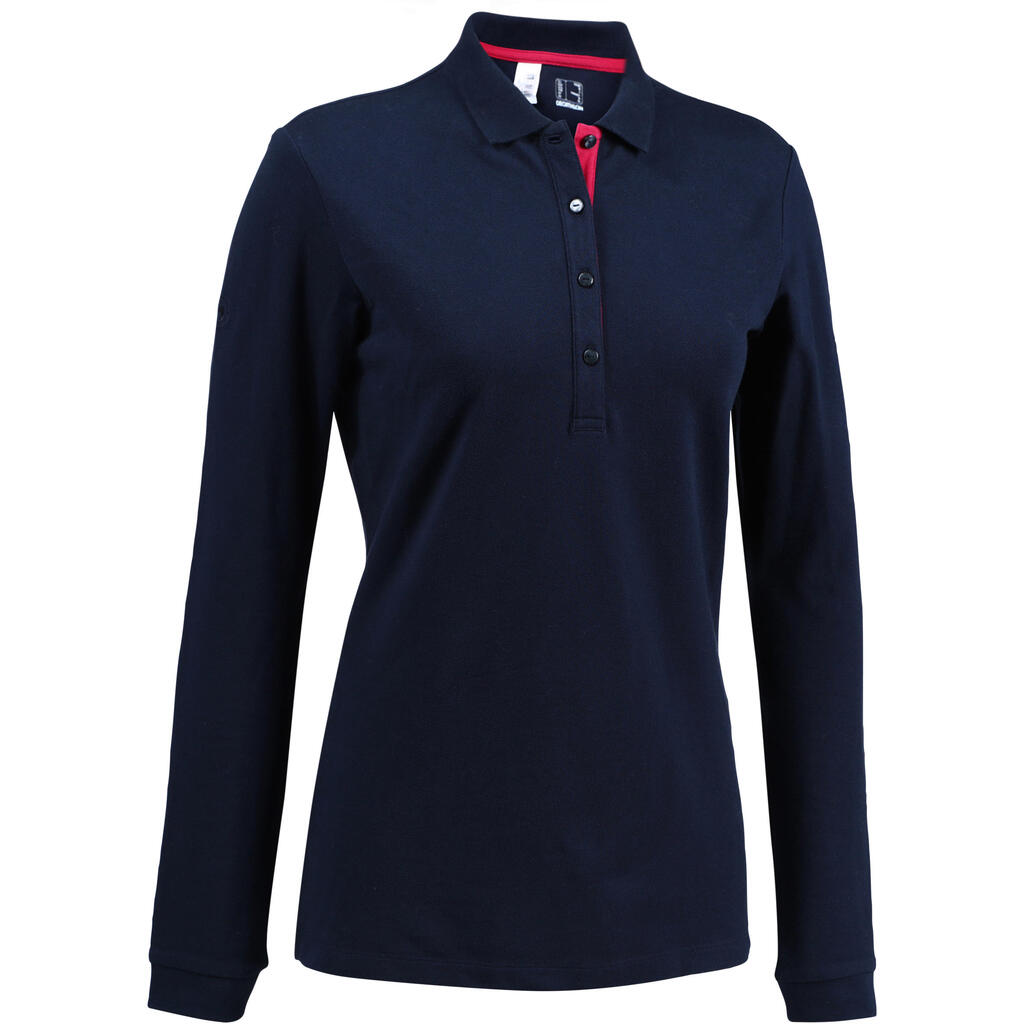 Poloshirt Langarm Intac'tee Golf Polo Damen blau