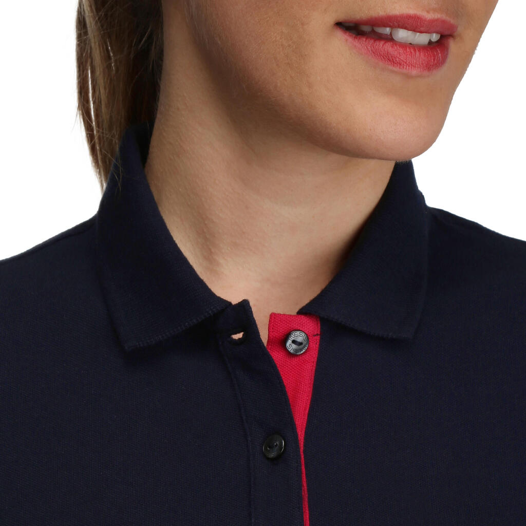 Damen Golf Poloshirt langarm - MW500 rosa