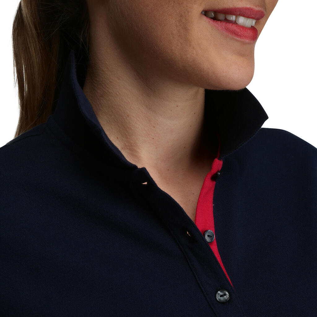 Damen Golf Poloshirt langarm - MW500 rosa
