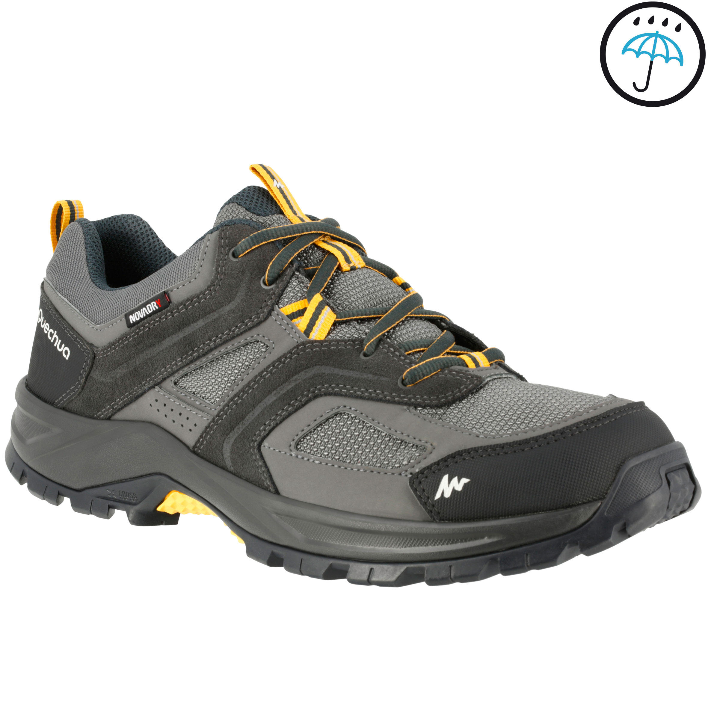 QUECHUA Arpenaz 100 Men's Waterproof Hiking Shoes Brown 