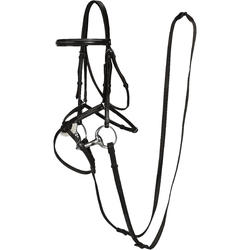 Filet + rênes équitation PADDOCK noir - taille cheval