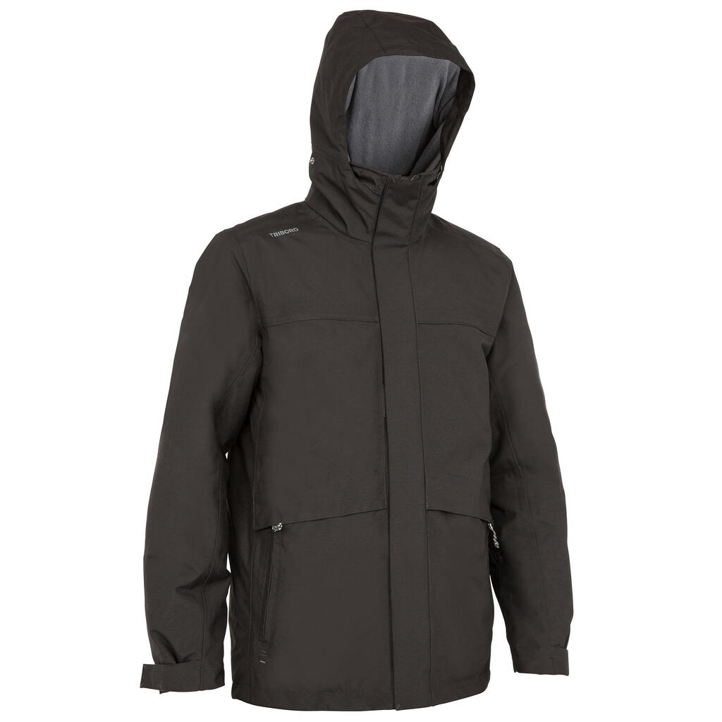 100 men's warm sailing jacket - black
