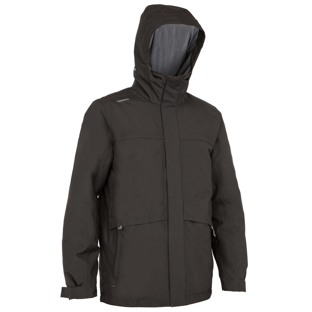 Regenjacke Segeln Herren wasserdicht Winter warm 100 schwarz