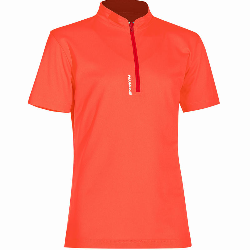300 Kids' Short-Sleeved Cycling Jersey - Red 300 Kids' Short-Sleeved Cycling Jersey - Red