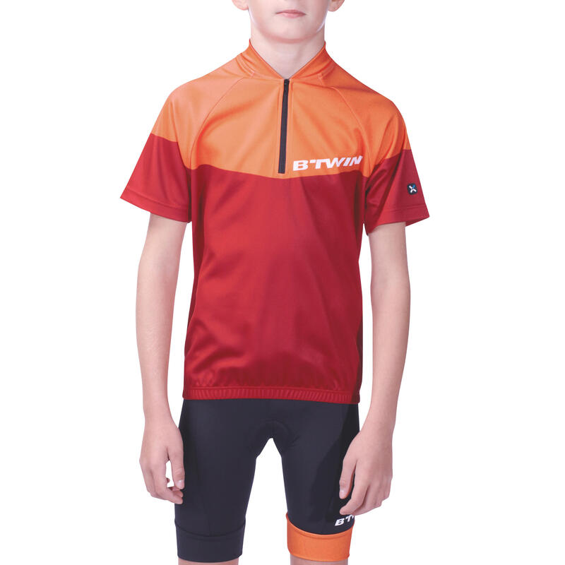 Maillot manches courtes vélo enfant 500 rouge