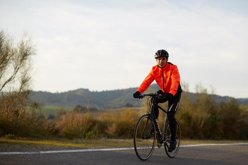 FAHRRAD WINTERJACKE RENNRAD RC 100 Herren ORANGE