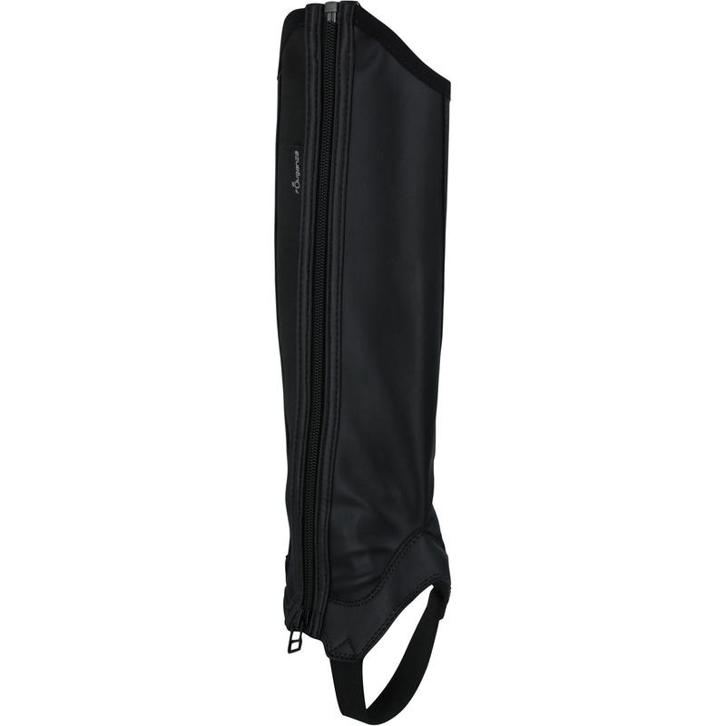 Classic 140 Children's Horse Riding Synthetic Half Chaps - Black