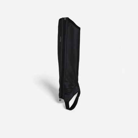 Kids' Horse Riding Classic Synthetic Half Chaps 140 - Black