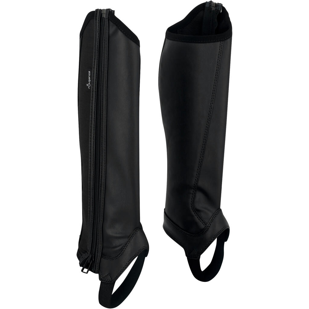 Polainas de equitación sintéticas para Niños - Fouganza Classic 140 negro