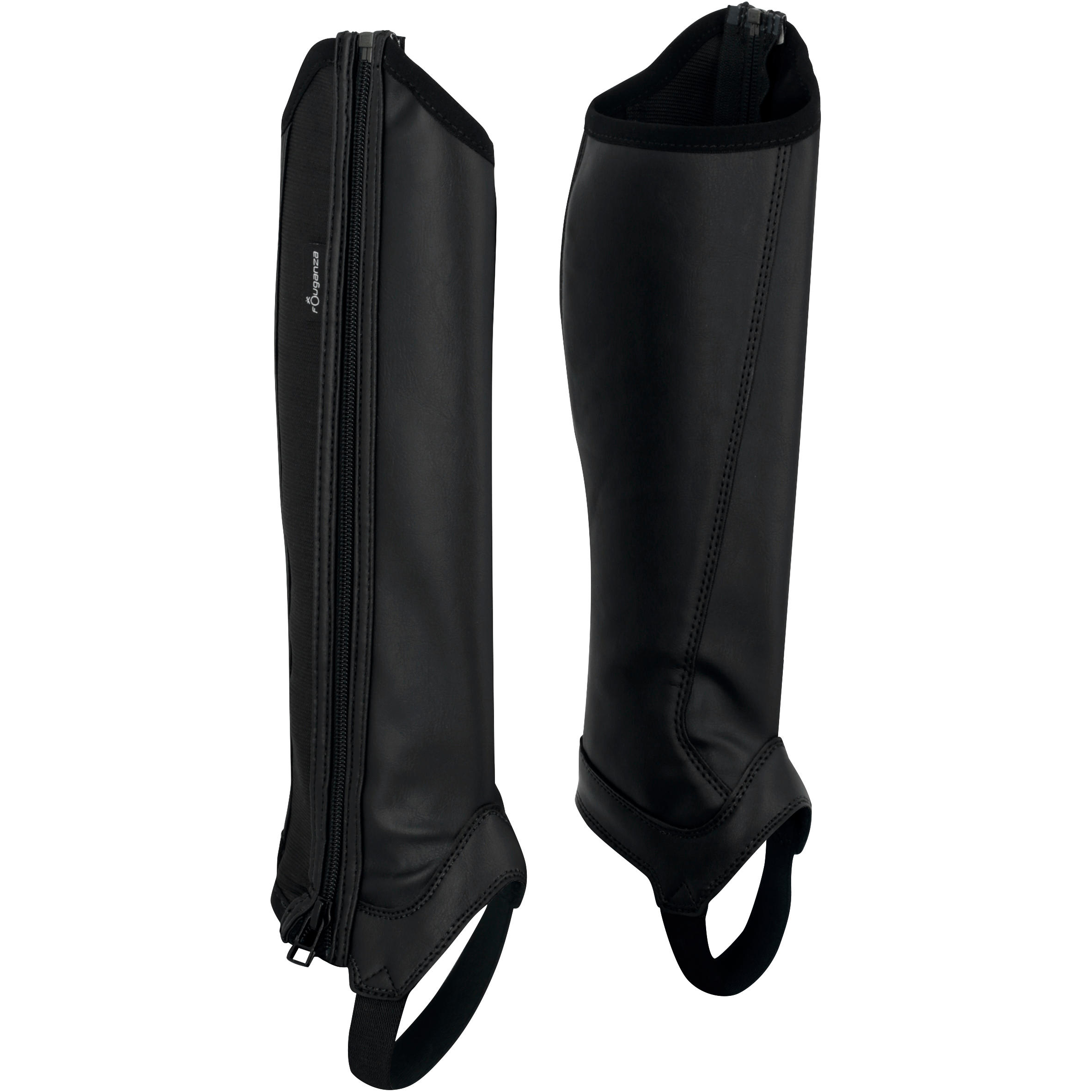 Mini-chaps d'équitation synthétiques enfant - Classic 140 noir - FOUGANZA