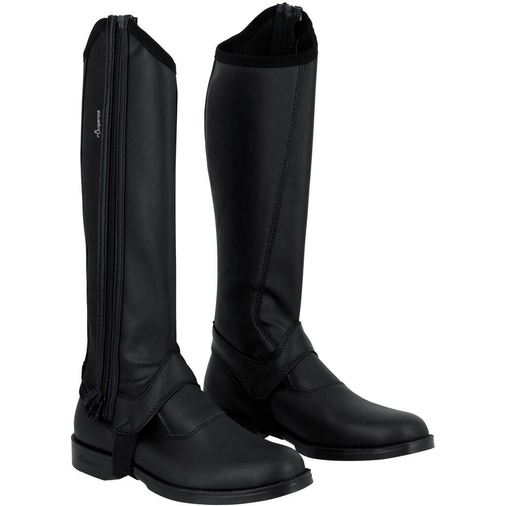 Polainas de equitación sintéticas para Niños - Fouganza Classic 140 negro