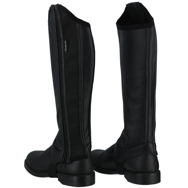 Classic 140 Children's Horse Riding Synthetic Half Chaps - Black ...