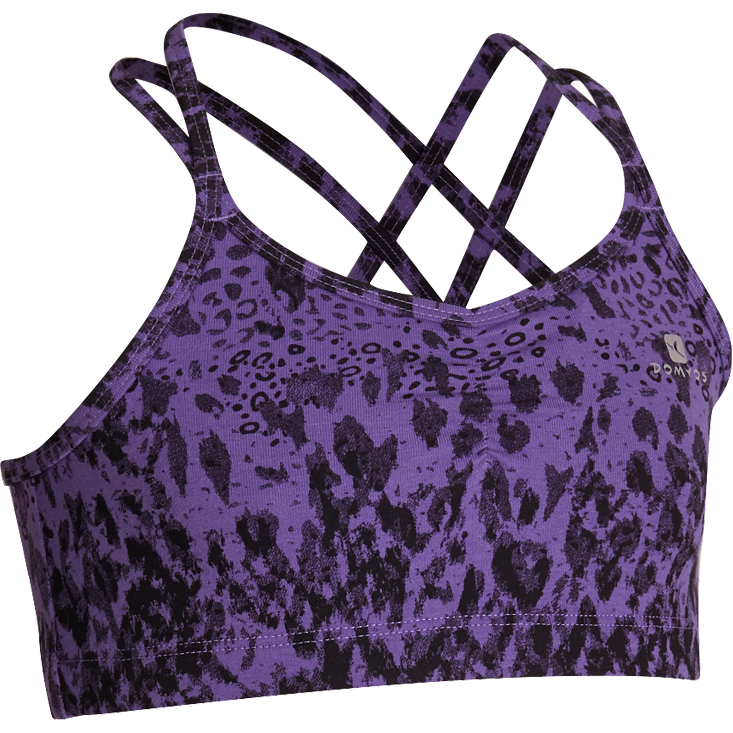 DOMYOS Girls' Dance Crop Top with Thin Straps - Purple