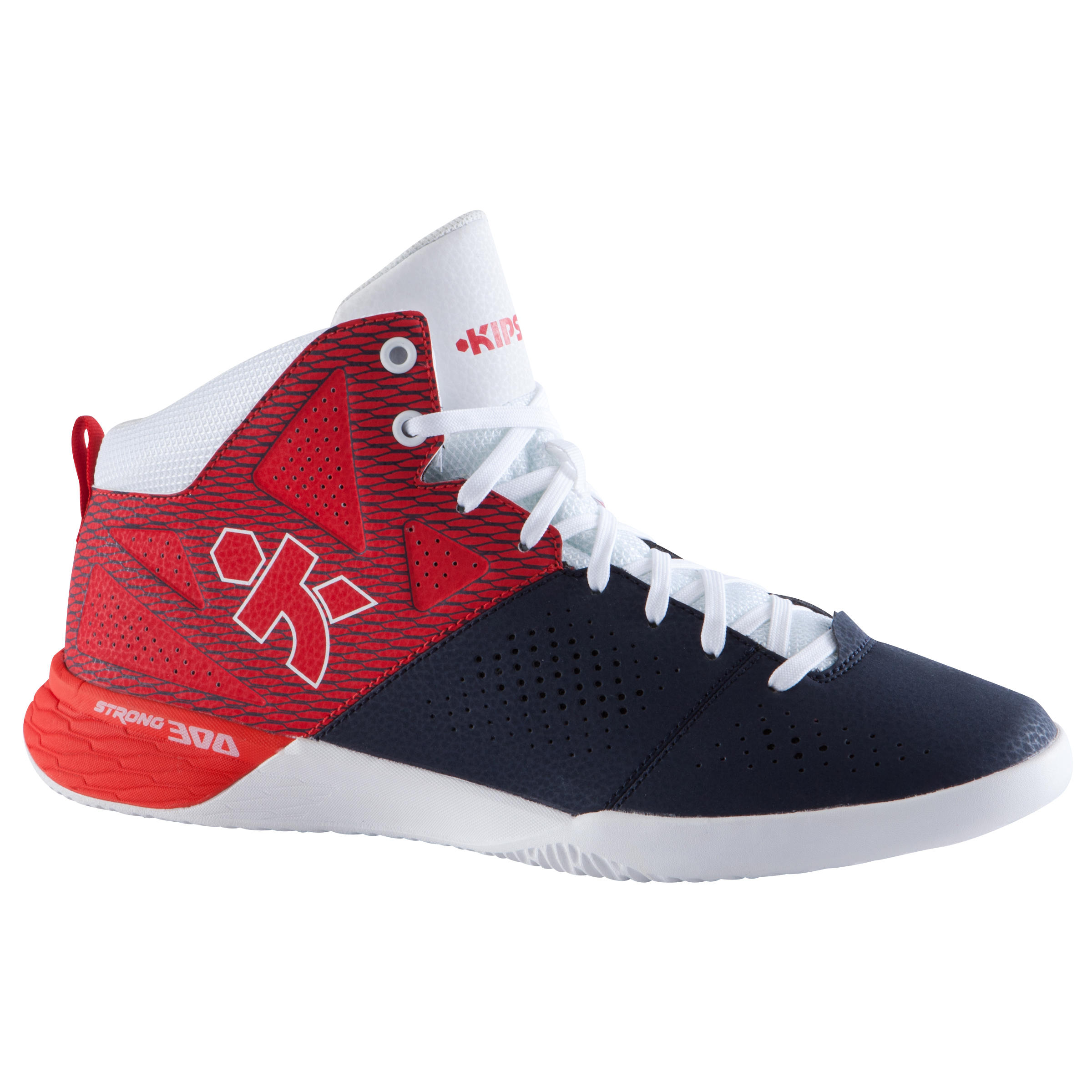 Strong 300 II Beginner Adult Basketball Shoes - Navy Blue / Red 1/15