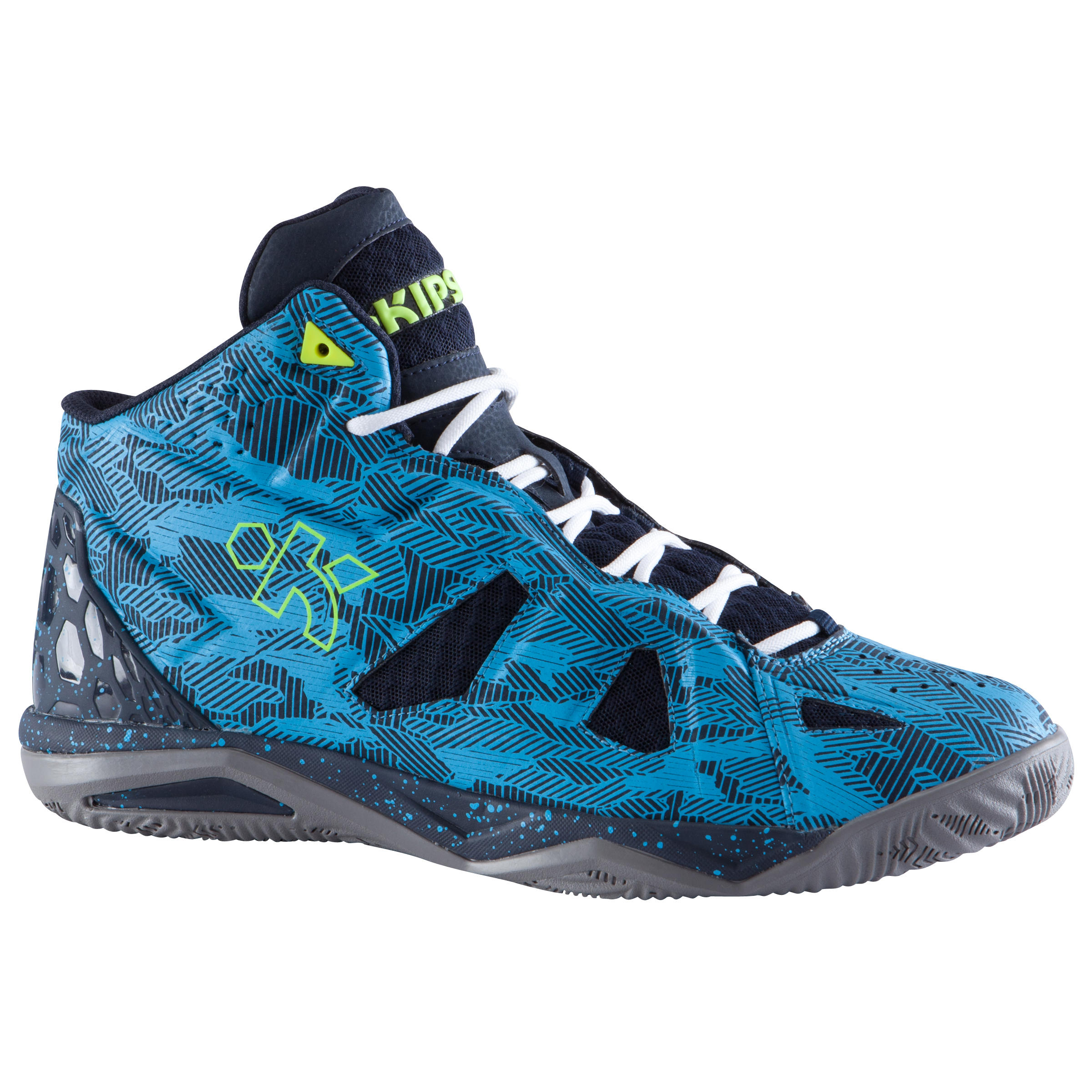 Blue black and white basketball shoes deals