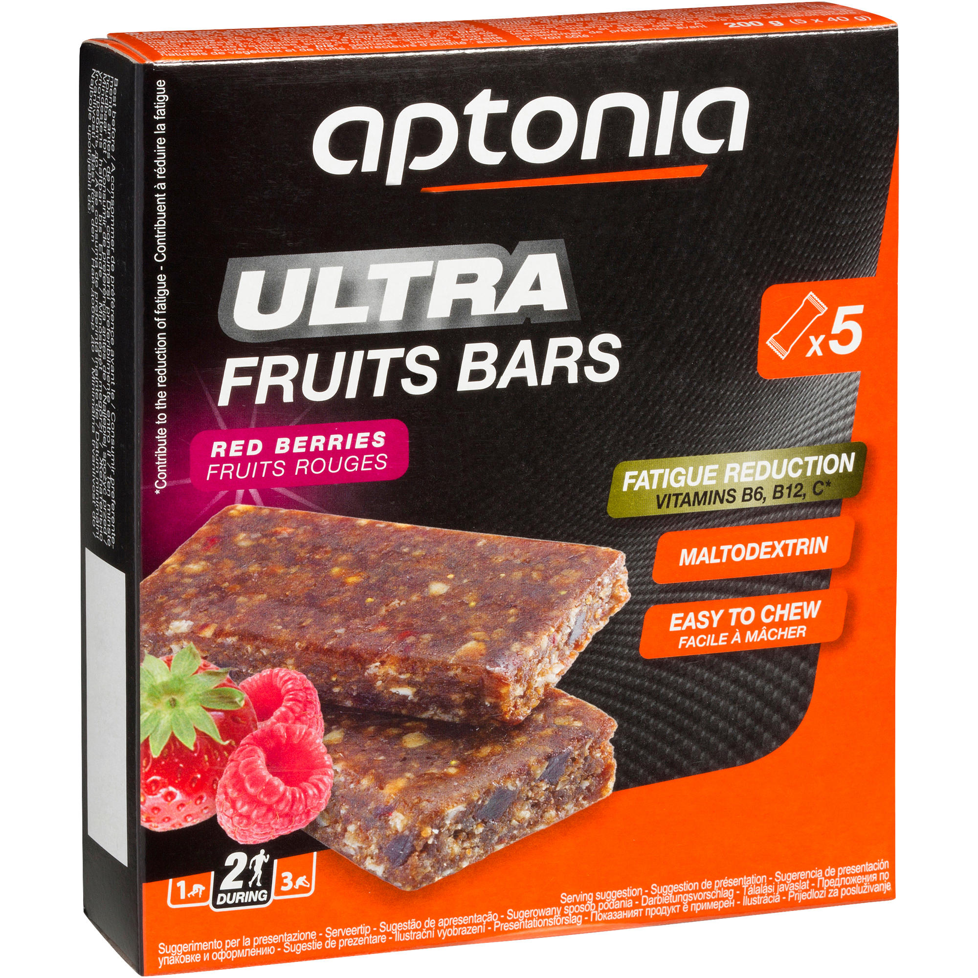 Barre énergétique ULTRA BARS fruits rouges 5x40g Aptonia
