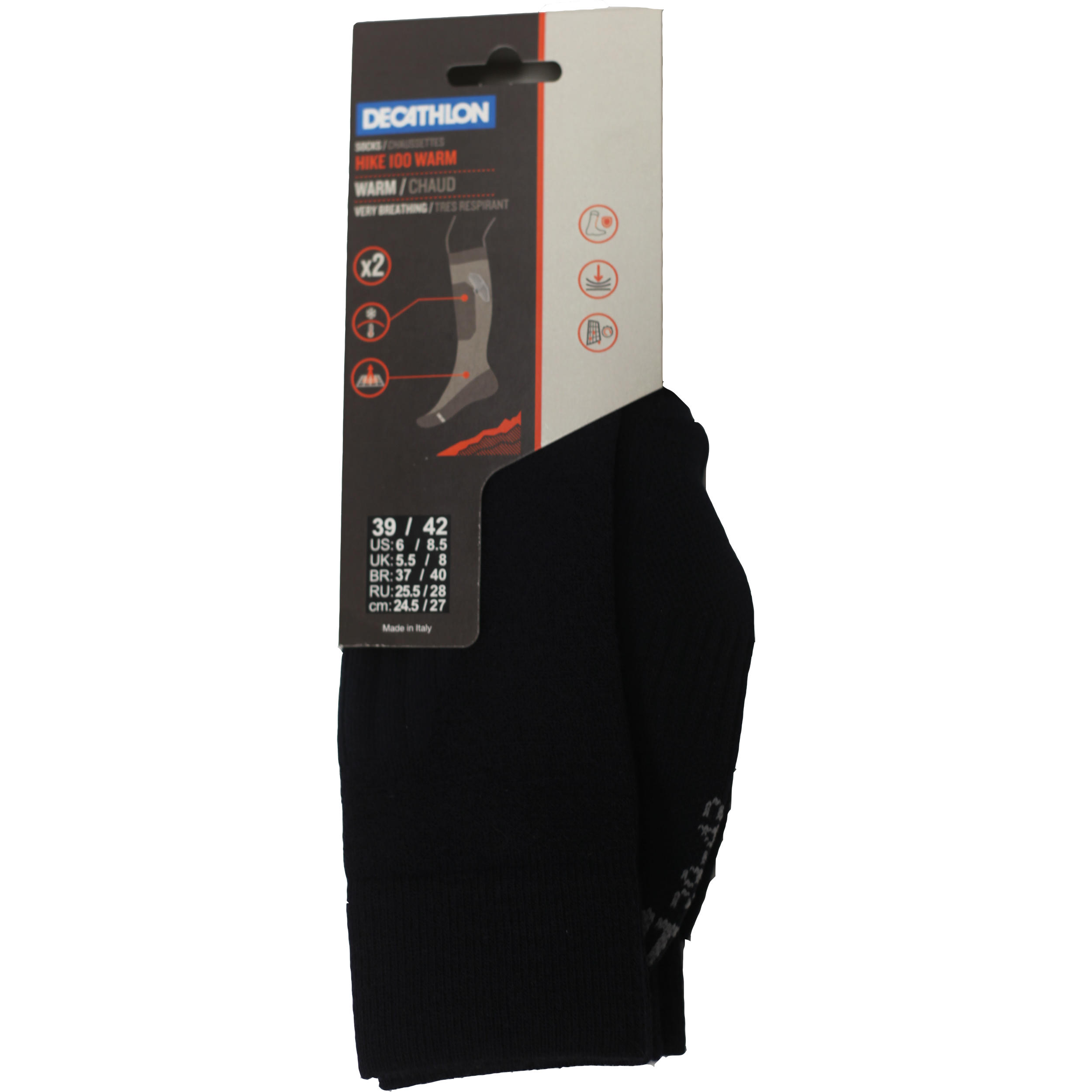 CALZA MONTAGNA HIKE 100 BLU - 2 PAIA 2/4
