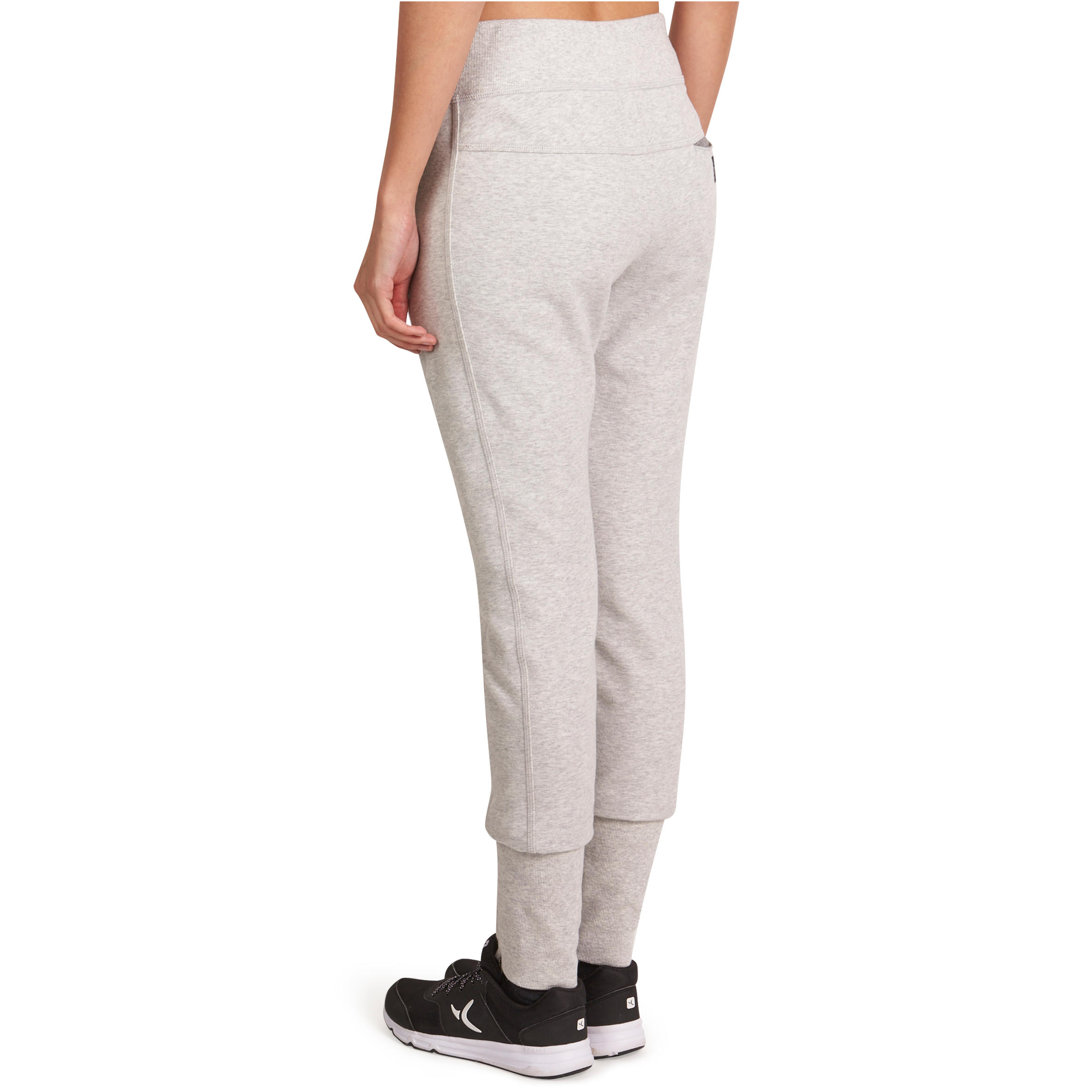 920 Women's Slim-Fit Gym & Pilates Bottoms with Zip Ankles - Light Mottled Grey 4/14