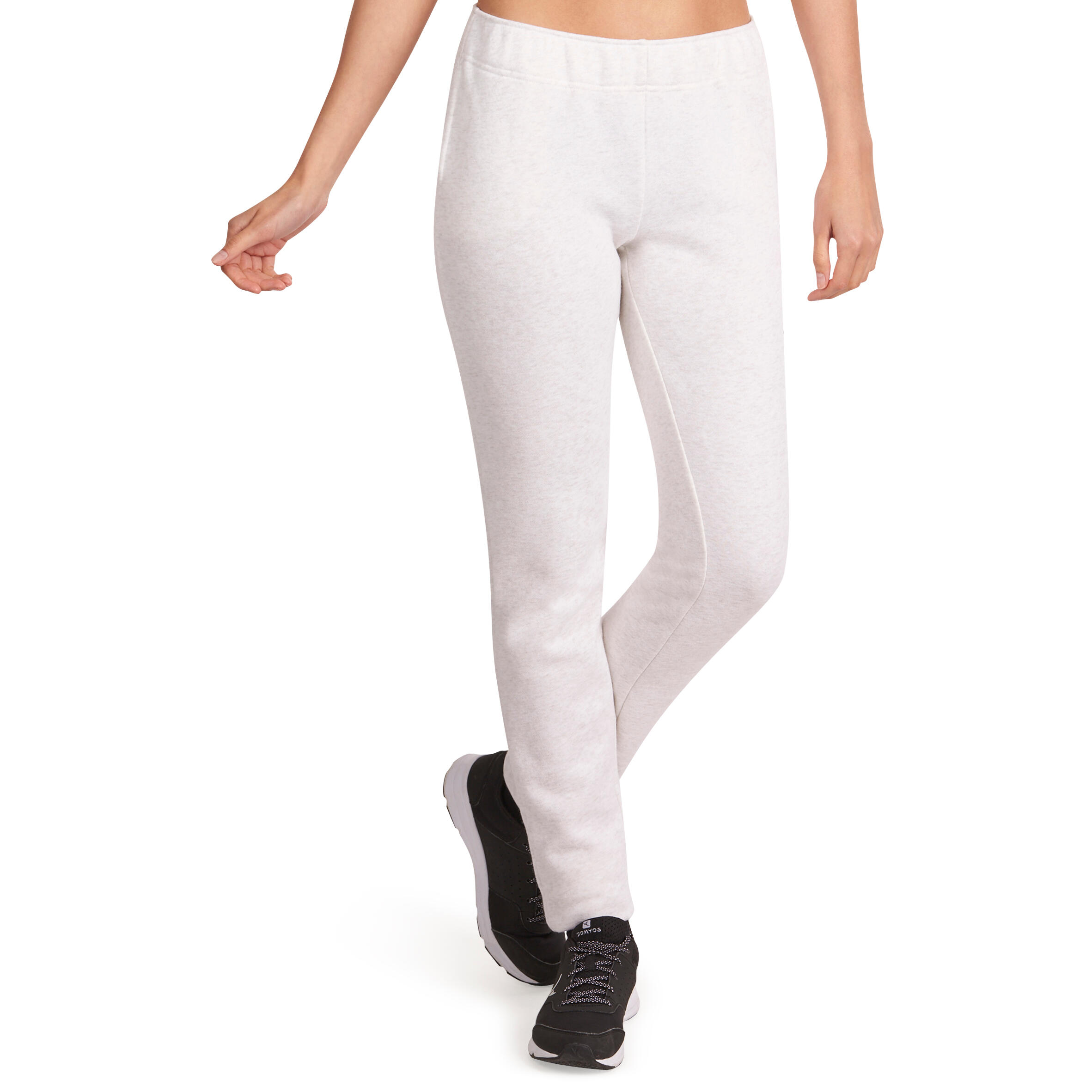 Women's Slim-Fit Brushed-Jersey Fitness Bottoms - Mottled Beige 2/10