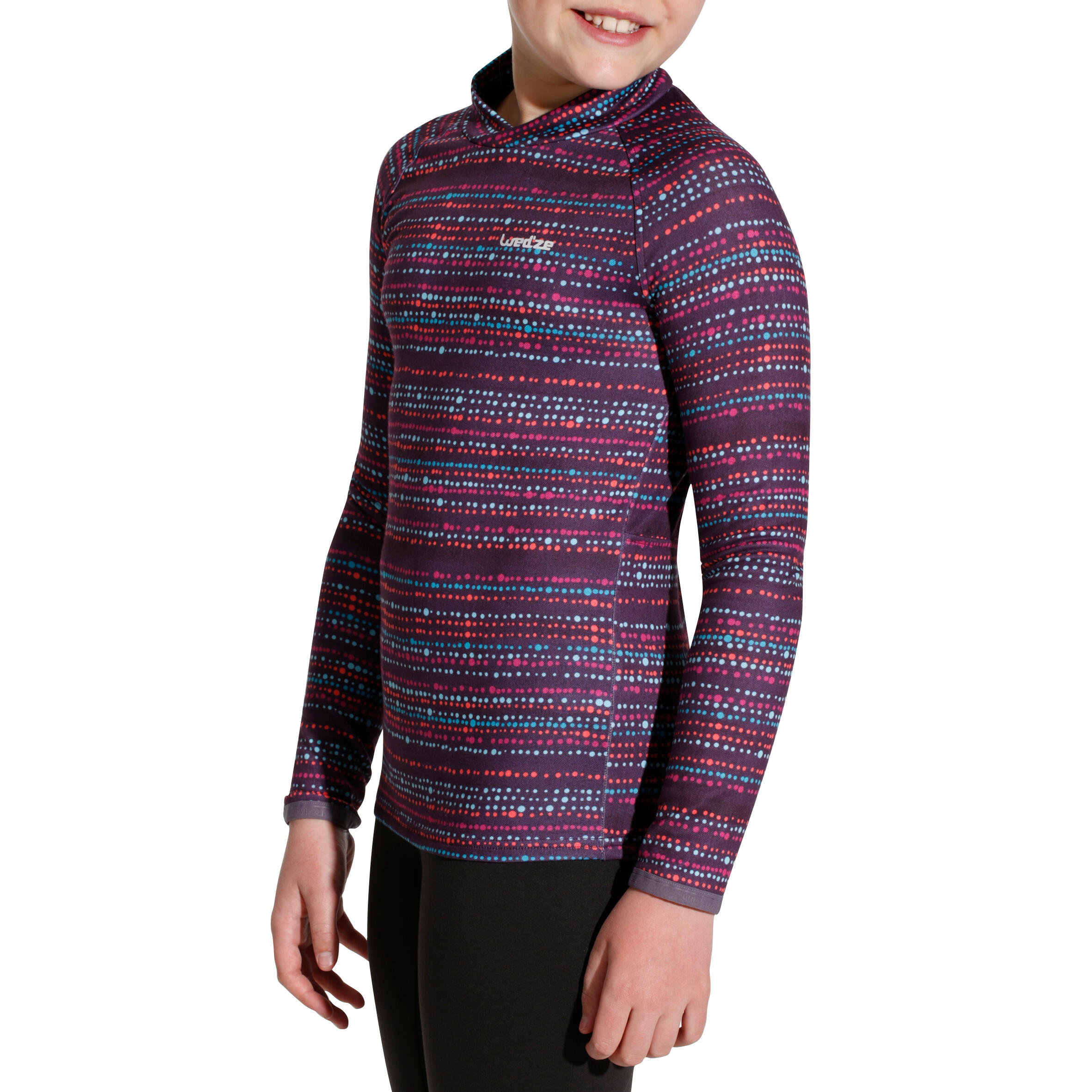 Freshwarm Children's Ski Base Layer - Purple Dots 5/8