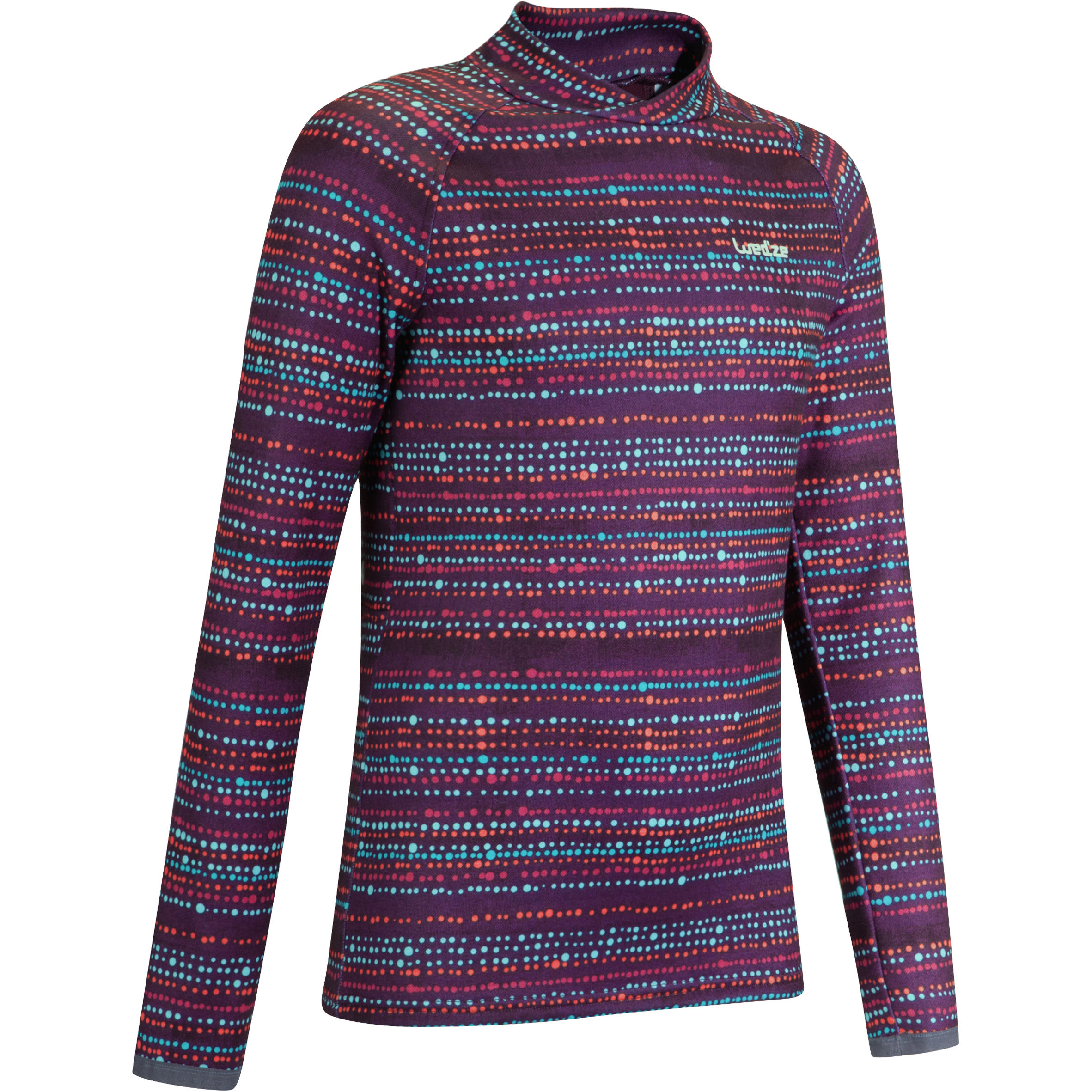 Freshwarm Children's Ski Base Layer - Purple Dots 1/8