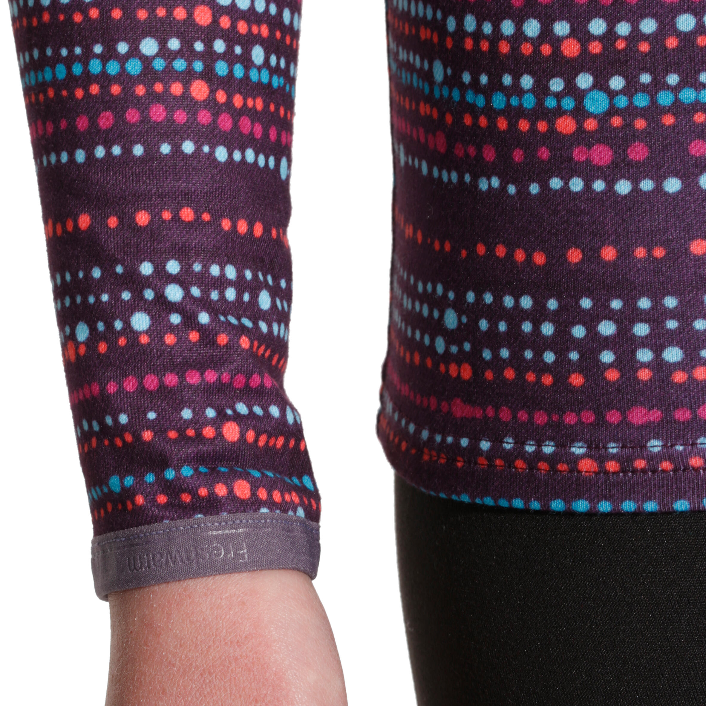 Freshwarm Children's Ski Base Layer - Purple Dots 6/8