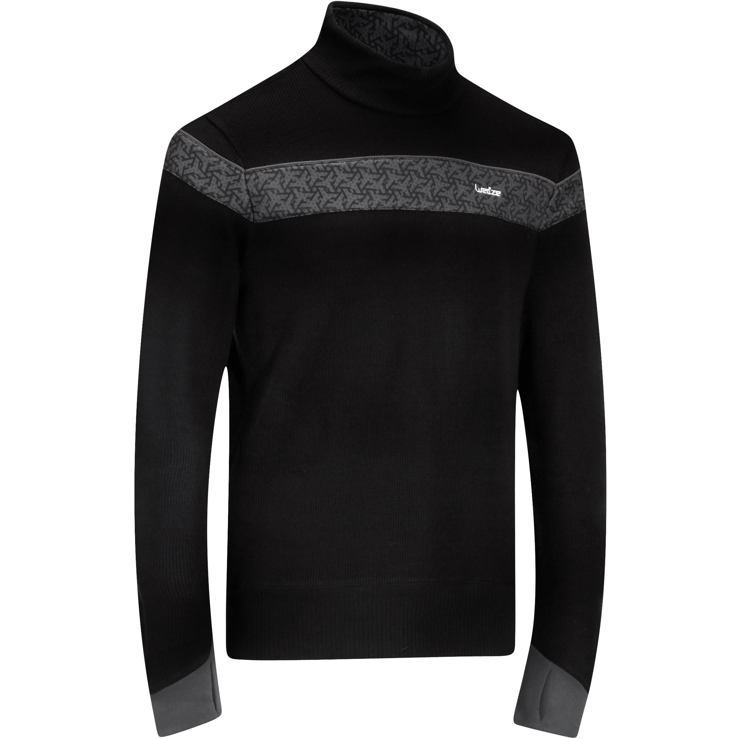 Mid Warm 100 Men's Ski Top Black Decathlon