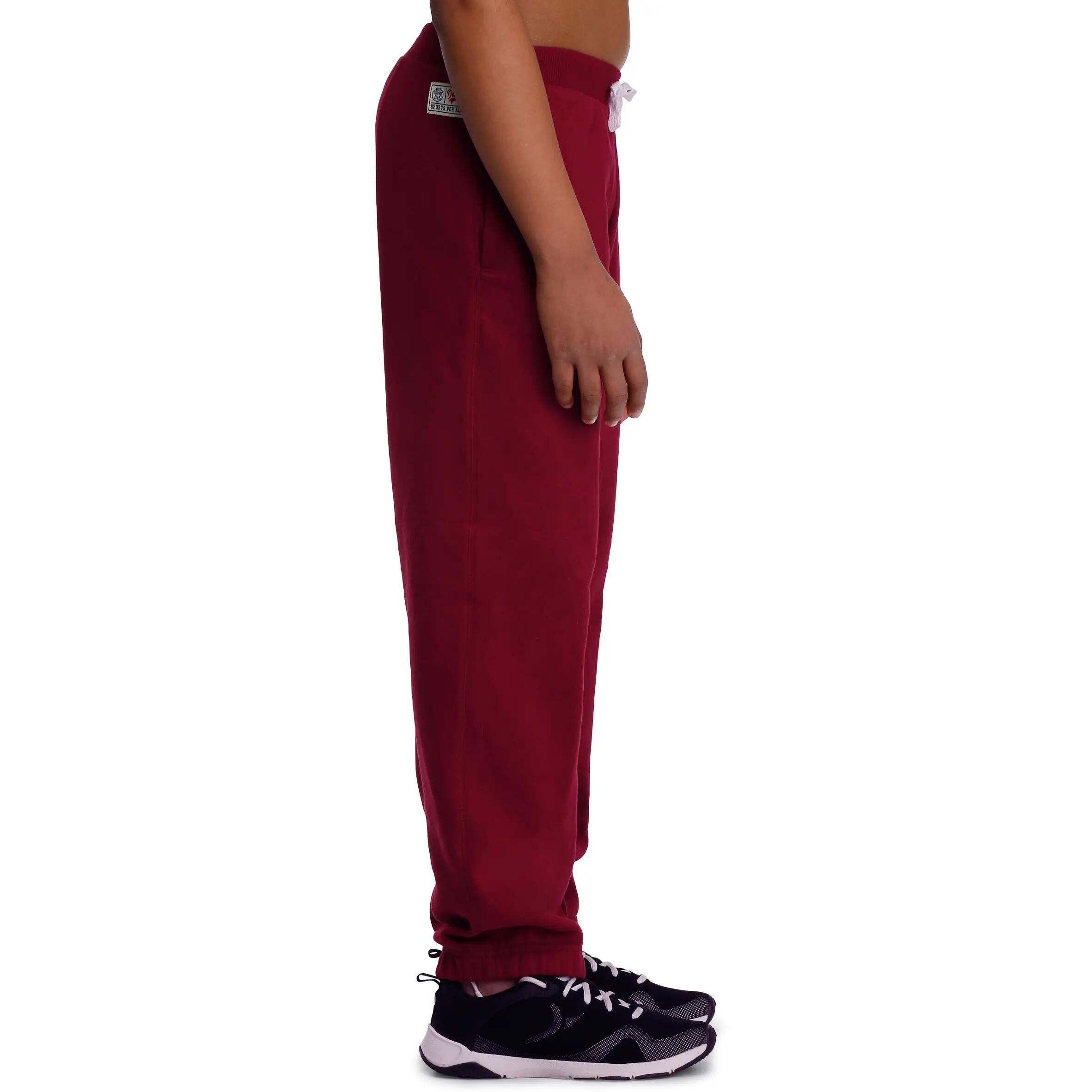 Boys' Gym Brushed-jersey Bottoms - Burgundy 3/11