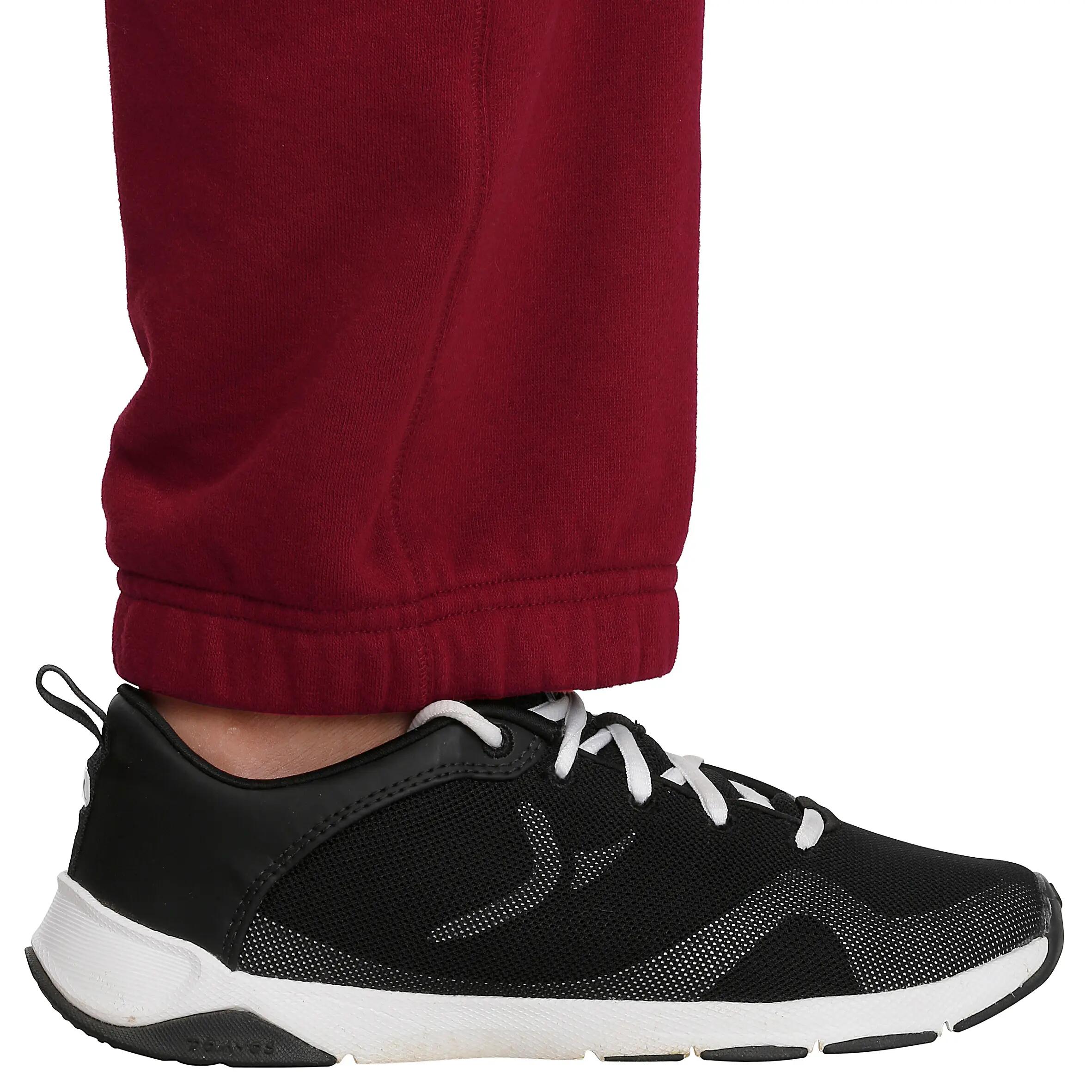 Boys' Gym Brushed-jersey Bottoms - Burgundy 9/11