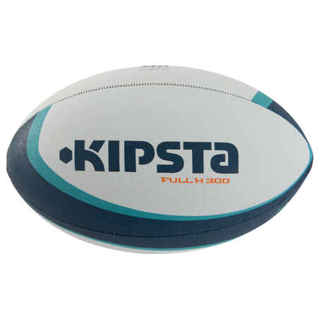 Balón de rugby Full H 300 talla 5 blanco turquesa naranja